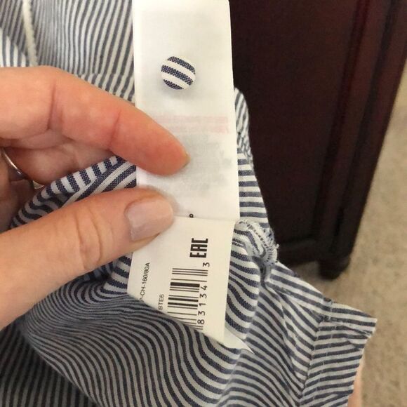 Roxy tunic blue white stripe beach dress swim coverup size Small / petite NWOT - Picture 10 of 13